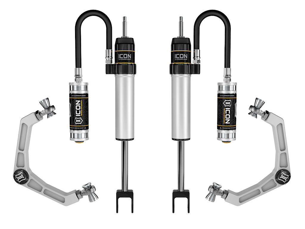 ICON 2020-2026 GM 2500/3500 HD, 0-2” Lift, V.S. 2.5 Aluminum Series Shock System, Remote Reservoir, Billet