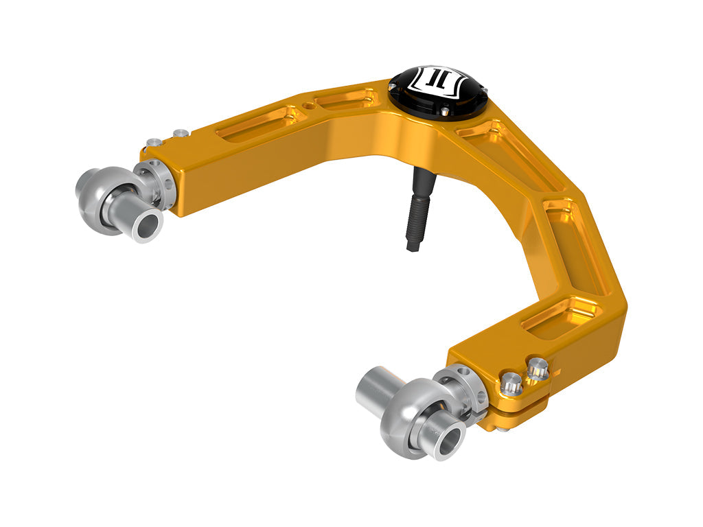 ICON 2024-2026 Toyota Tacoma/2024-2025 Toyota Land Cruiser 250 Series/2024-2026 Lexus GX550/2025-2026 Toyota 4Runner, Front, Billet Upper Control Arms w/ Delta Joint Pro, Gold Anodizing