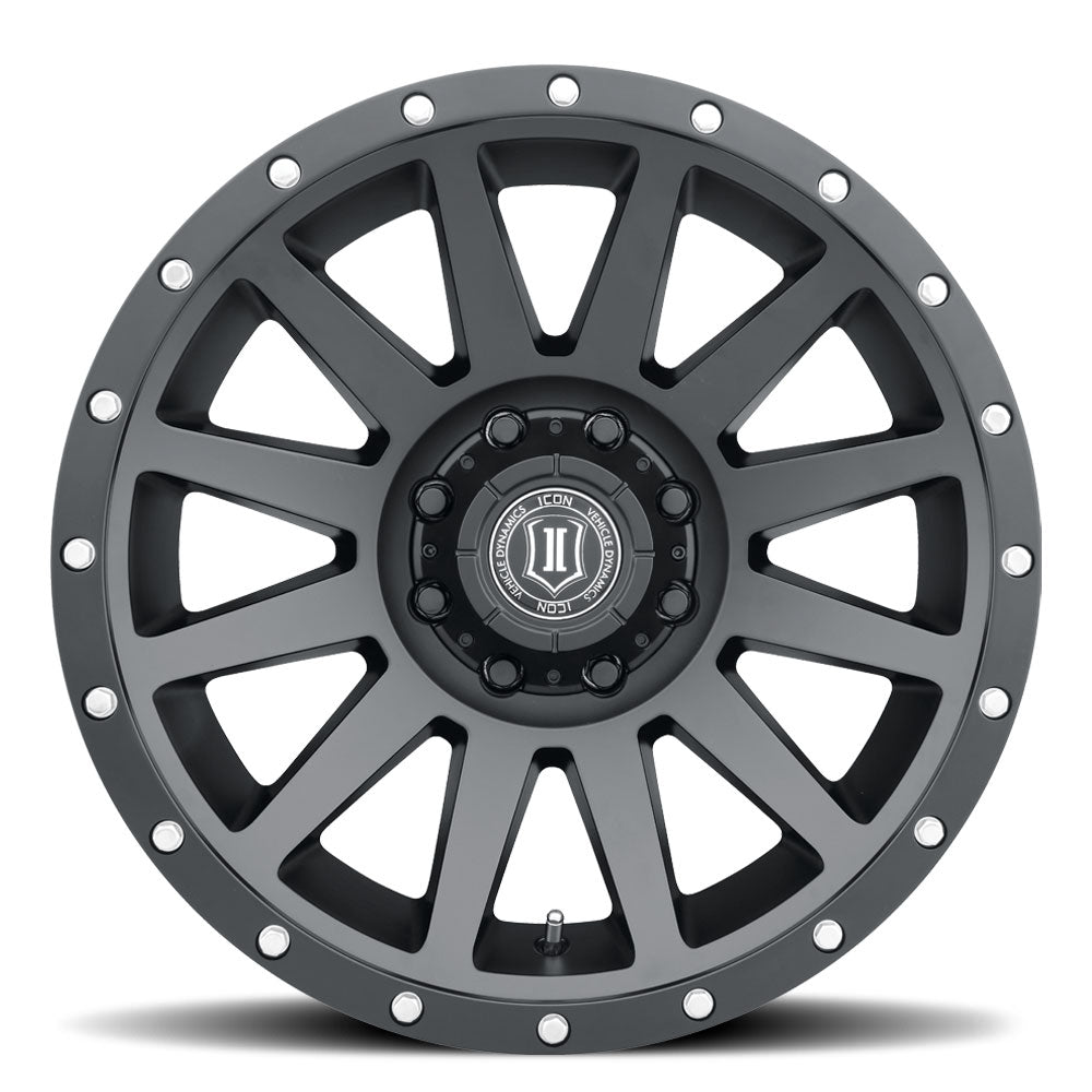 ICON Alloys Compression, Satin Black, 20 x 10 / 8 x 180, -19mm Offset, 4.75" Backspace