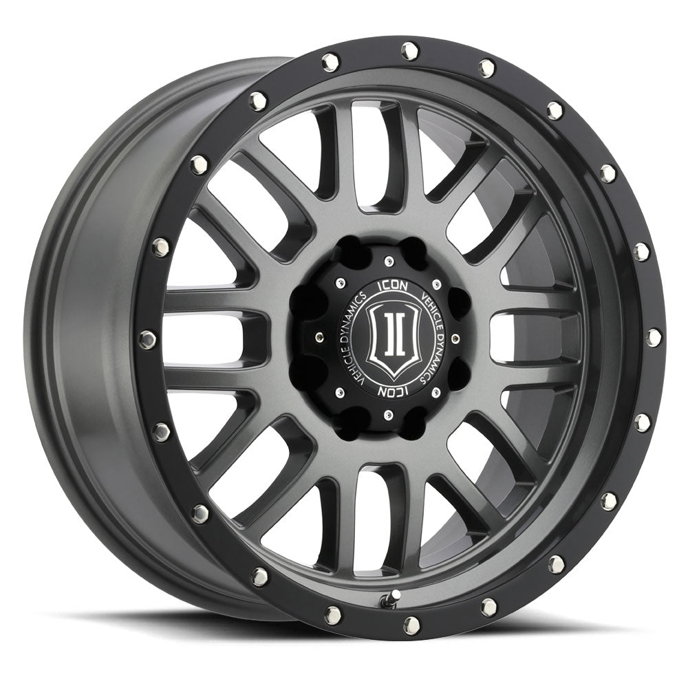 ICON Alloys Alpha, Gun Metal, 20 x 9 / 8 x 180, 12mm Offset, 5.5" Backspace
