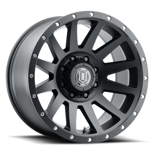 ICON Alloys Compression, Satin Black, 20 x 10 / 8 x 180, -19mm Offset, 4.75" Backspace