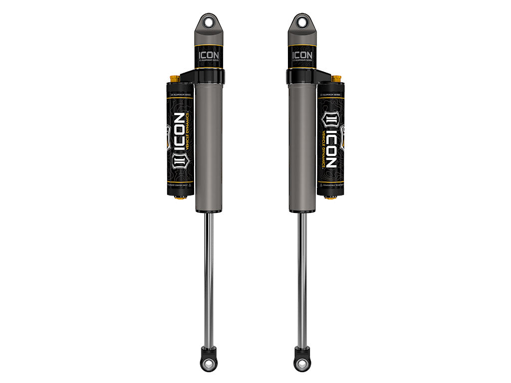 ICON 1999-2025 Ford F-250/F-350 Super Duty, 3-6” Lift, Rear, V.S. 2.5 Aluminum Series Shock Absorbers, Piggyback Reservoir w/ CDCV, Pair