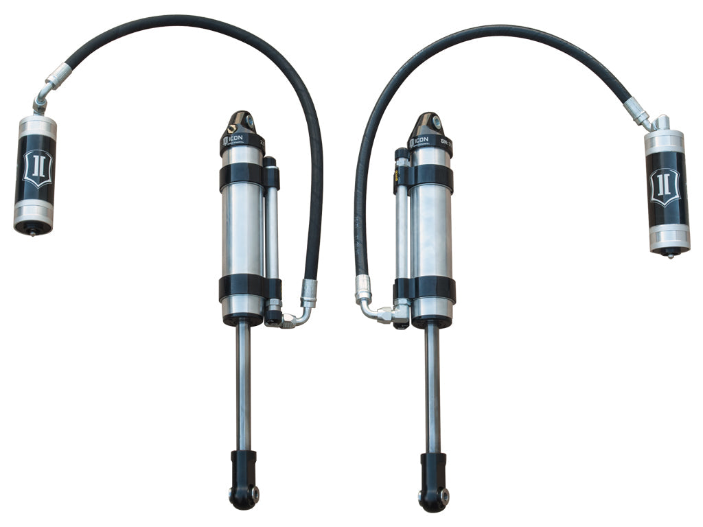 ICON 2005-2023 Toyota Tacoma/2003-2024 4Runner/2007-2014 FJ Cruiser/2003-2009 Lexus GX470, Front, V.S. 2.5 Aluminum Series Shock Absorbers, S2 Secondary Shocks, Omega Bypass Remote Reservoir, Pair