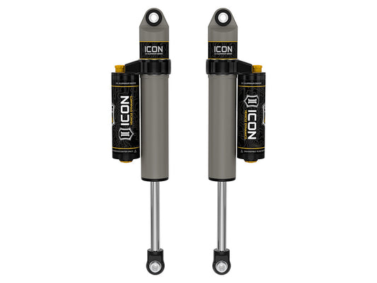 ICON 2001-2026 GM 2500/3500 HD, 0-1" Lift/2007-2018 GM 1500, 4" Lift, Rear, V.S. 2.5 Aluminum Series Shock Absorbers, Piggyback Reservoir w/ CDCV, Pair