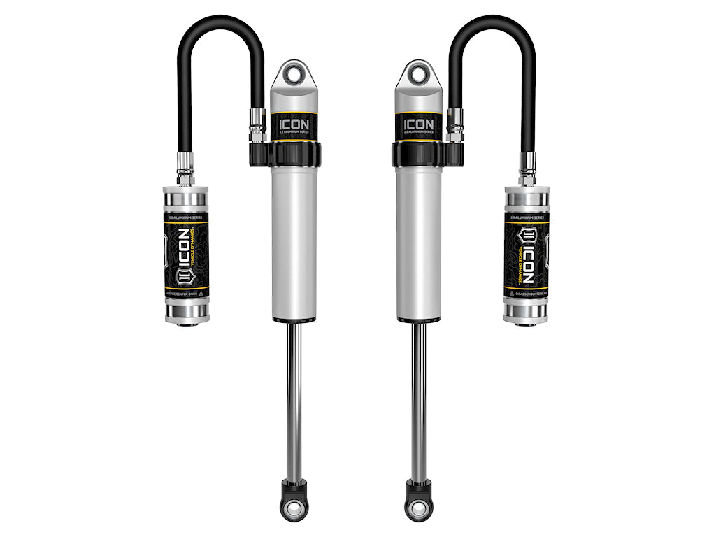 ICON 2005-2023 Toyota Tacoma/2003-2024 4Runner/2007-2014 FJ Cruiser/2003-2009 Lexus GX470, Front, V.S. 2.5 Aluminum Series Shock Absorbers, S2 Secondary Shocks, Remote Reservoir, Pair