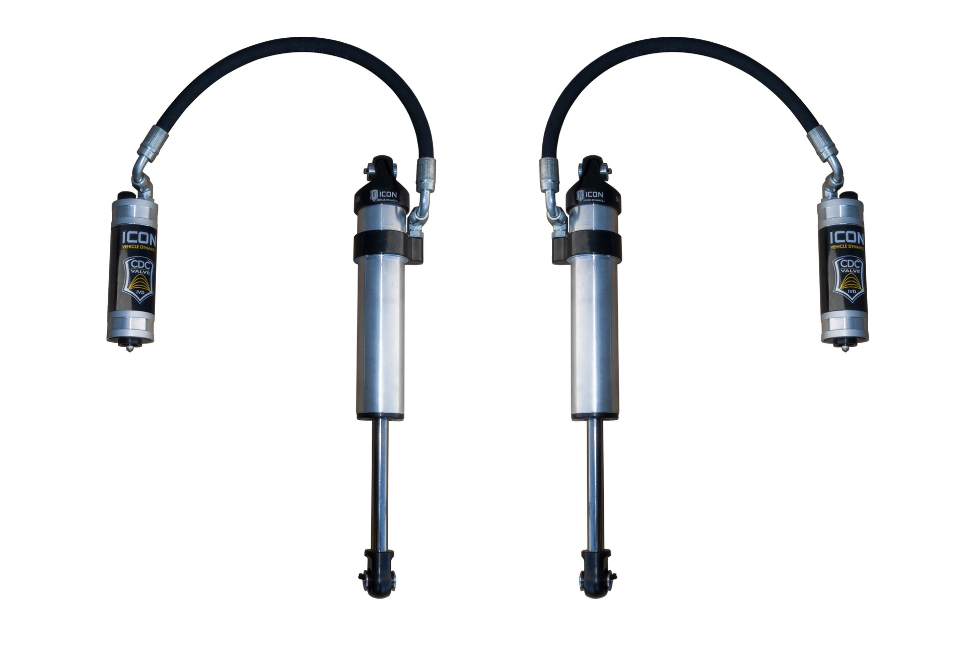 ICON 2003-2024 Toyota 4Runner/2005-2023 Toyota Tacoma/2007-2014 Toyota FJ Cruiser, Front, V.S. 2.5 Aluminum Series Shock Absorbers, Stock Width Secondary Shocks, Remote Reservoir w/ CDCV, Pair