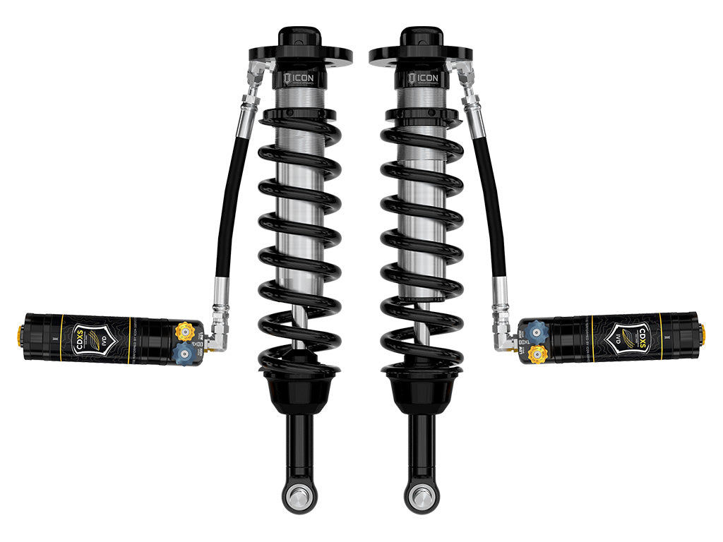 ICON 2021-2025 Ford F-150 4WD, 2.75-3.5" Lift, Front, V.S. 2.5 Series Coilover Kit, Remote Reservoir w/ CDXS, Pair