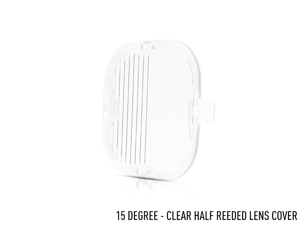 Triple-R Clear clip-on Half-Diffuser Lens Cover (15 Degrees - Horizontal) – compatiable with RP Series Lights - LC-RP-HALF-15