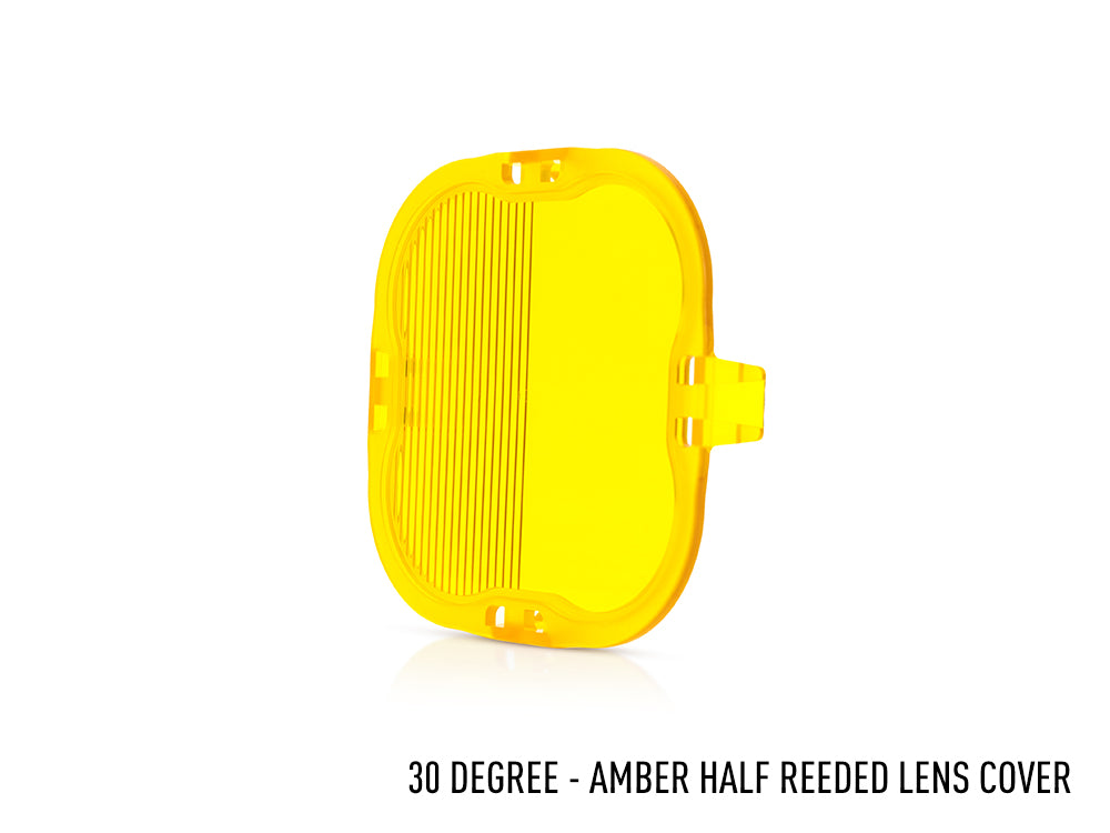 Triple-R Amber clip-on Half-Diffuser Lens Cover (30 Degrees - Horizontal) – compatiable with RP Series Lights - LC-RP-YLW-HALF-30