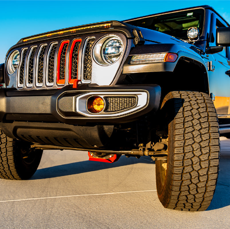 Jeep JL JT JK Fog Mount Brackets - 1 Piece Bumper