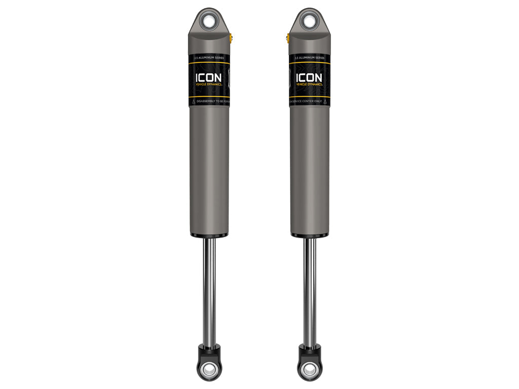 ICON 1999-2025 Ford F-250/F-350/F-450 Super Duty, 0-3” Lift, Rear, V.S. 2.5 Aluminum Series Shocks, Internal Reservoir, Pair