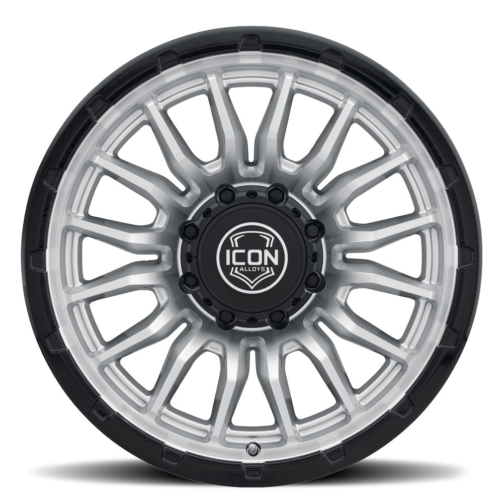 ICON Alloys Cajon, Silver Machined w/ Gloss Black Lip, 20 x 9 / 8 x 180, 12mm Offset, 5.5" Backspace
