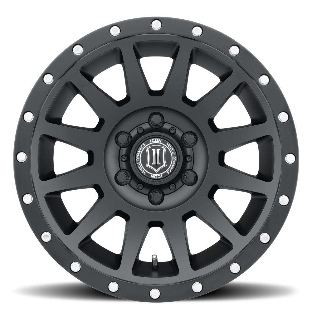ICON Alloys Compression, Satin Black, 18 x 9 / 6 x 5.5, 0mm Offset, 5" BS