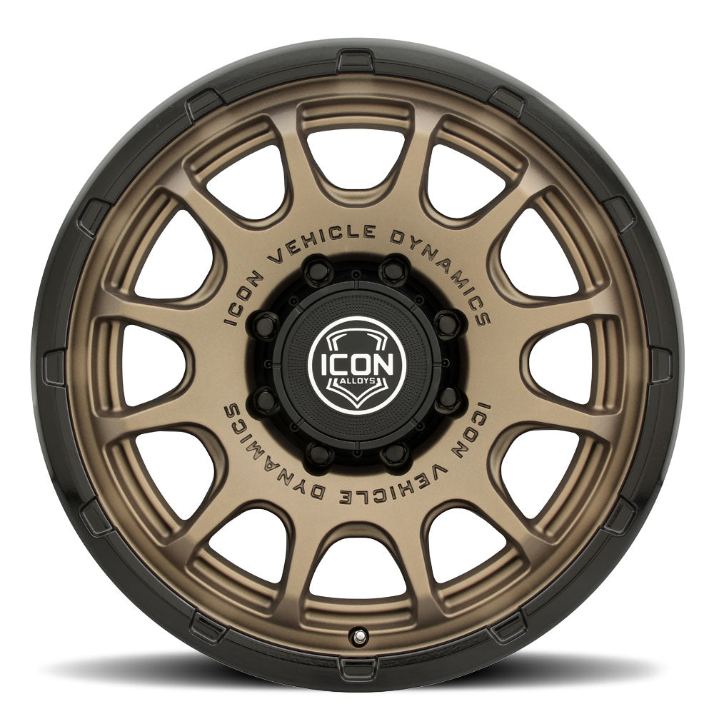 ICON Alloys Rancho, Satin Bronze w/ Gloss Black Lip, 20 x 9 / 8 x 170, 6mm Offset, 5.25" BS