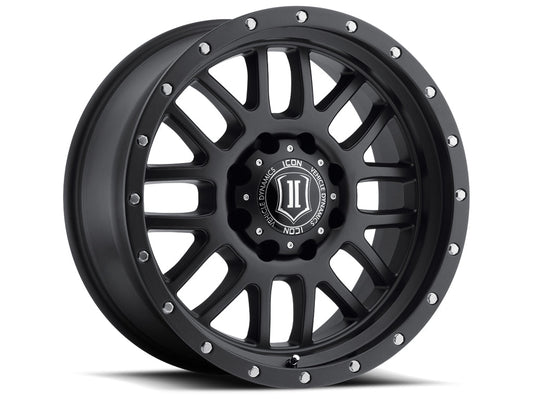 ICON Alloys Alpha, Satin Black, 20 x 9 / 8 x 180, 12mm Offset, 5.5" Backspace