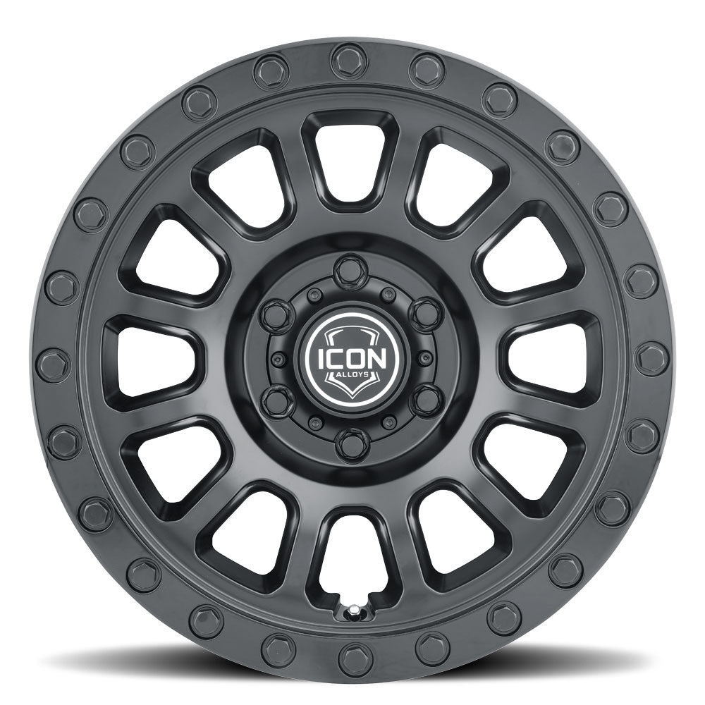 ICON Alloys Hulse, Double Black, 18 x 9 / 8 x 180, 12mm Offset, 5.5" Backspace